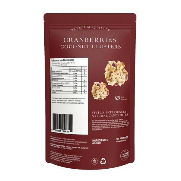 NATURAL CANDY - CLUSTERS CRANBERRIES COCONUT 100GR