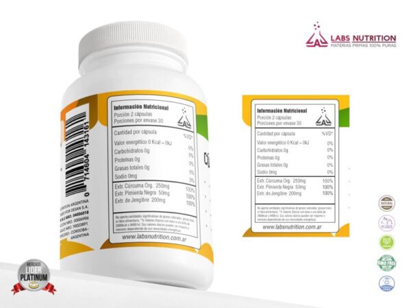LABS NUTRITION - CURCUMA ACTIVADA C/JENGIBRE 60CAPS